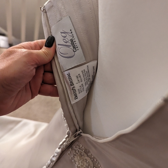 Oleg Cassini Silver/Champagne Wedding Gown - Picture 6 of 6